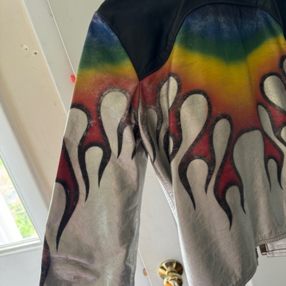 1974 East West Musical instruments custom flame leather jacket - Picture 8 of 16